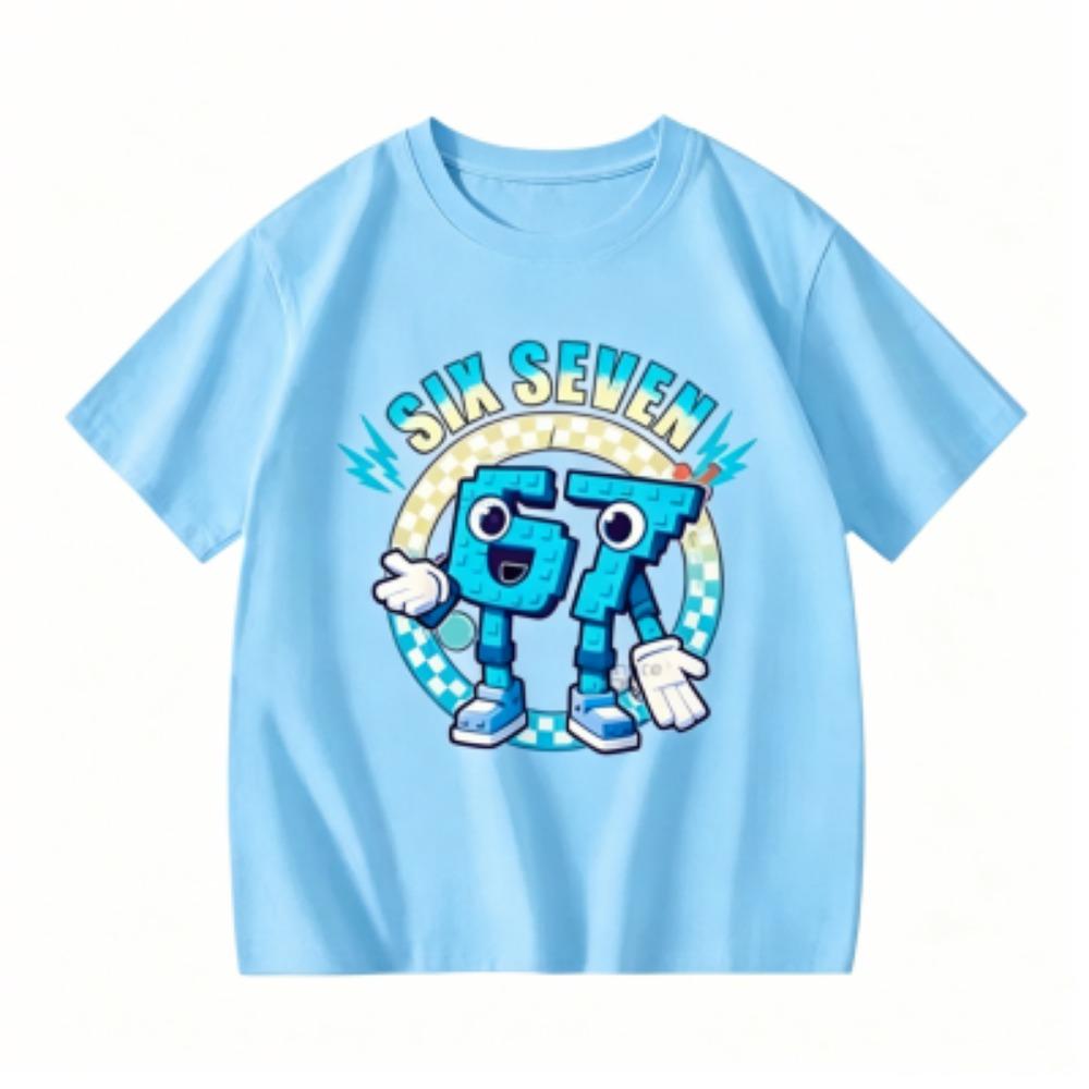 Kids Clothing Six Seven 67 Print T-shirt Summer Girls and Boys Casual Tees Tops Fashion Kids O-Neck Short Sleeve T-shirt