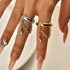 18k Gold Plated Tassel Ring Stainless Steel Zircon Ring Luxury Pendant Ring Women