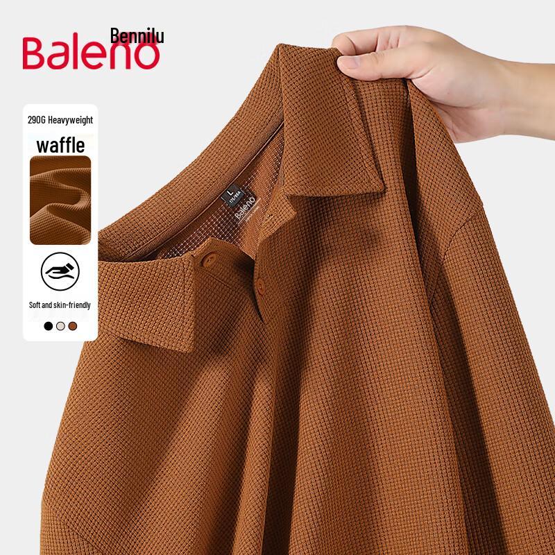 Baleno Waffle Knit Long Sleeve Polo Shirt 3XL