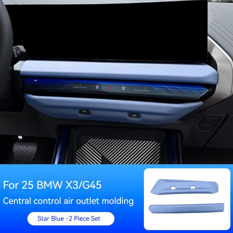 

For BMW X3 G45 2025+ Car ABS Carbon Fiber Look Central Vent Cover Trim Auto Accessories синий