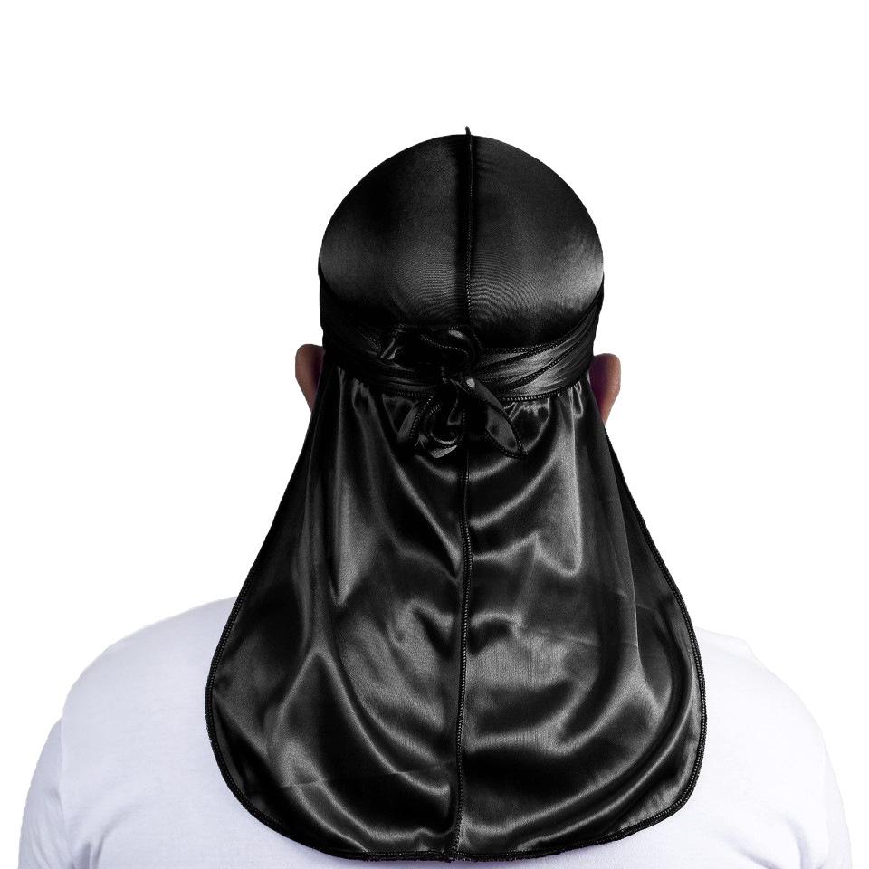 New Satin Leopard Print Pirate Hat - European & American Hip Hop Elastic Head Wrap with Long Tail for Men