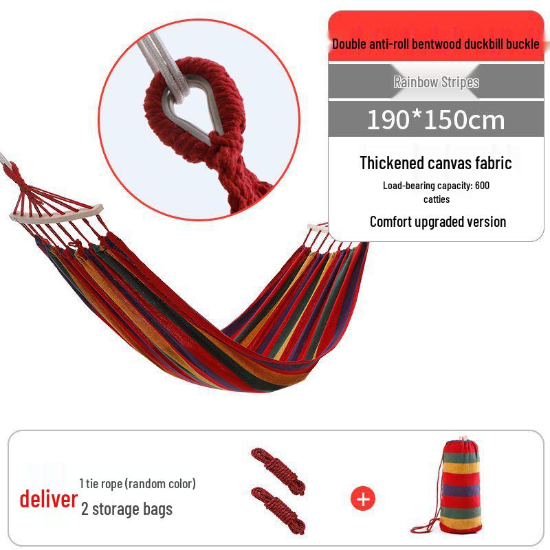 Rainbow Striped Portable Outdoor Hammock Chair for College Students