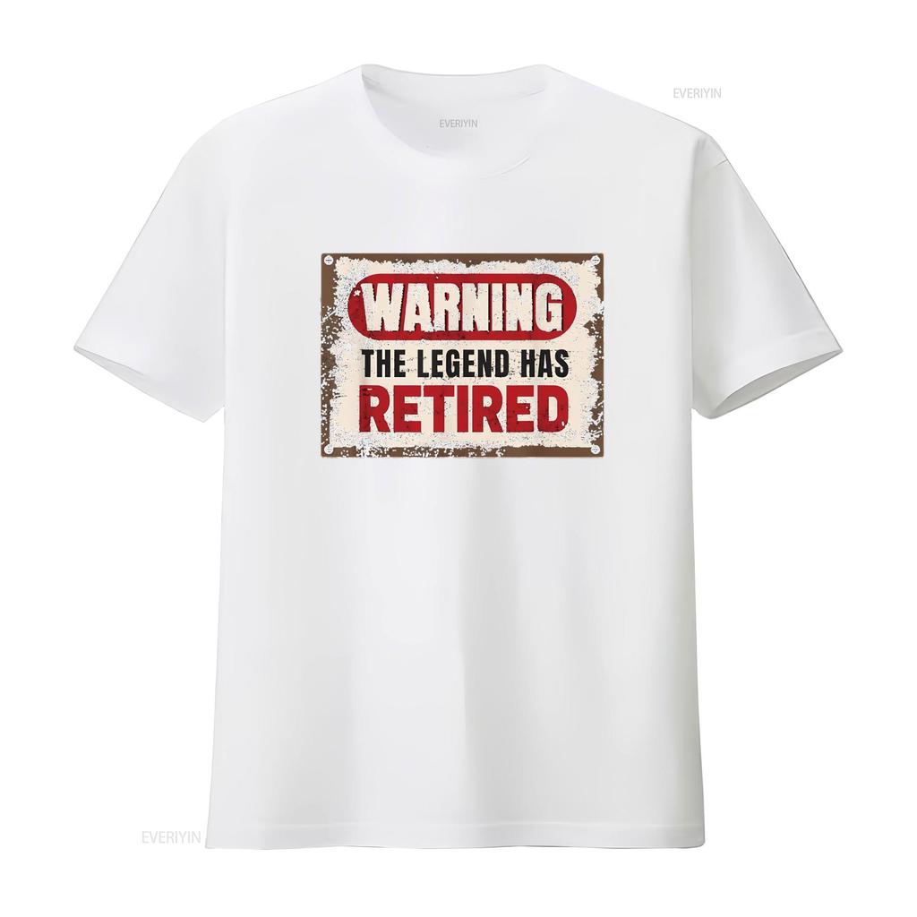 Womens Warning The Legend Has Retired Funny Retirement Quote T Shirt White Large vintage Washed streetwear graphic Breathable