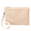 Fashion Straw Woven Bag For Women Hollow Out Beach Handbag With Wrist Strap Portable Phone Purse Solid Color Simple Cash Bag Summer Accessory