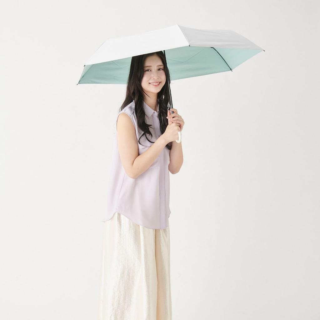 Moonbat Esta Folding Large Premium Light UV Suitable for Rain or Solid Parasol, Size, Blocking, Protection, Shine, Color, 31-230-30217, Off-White