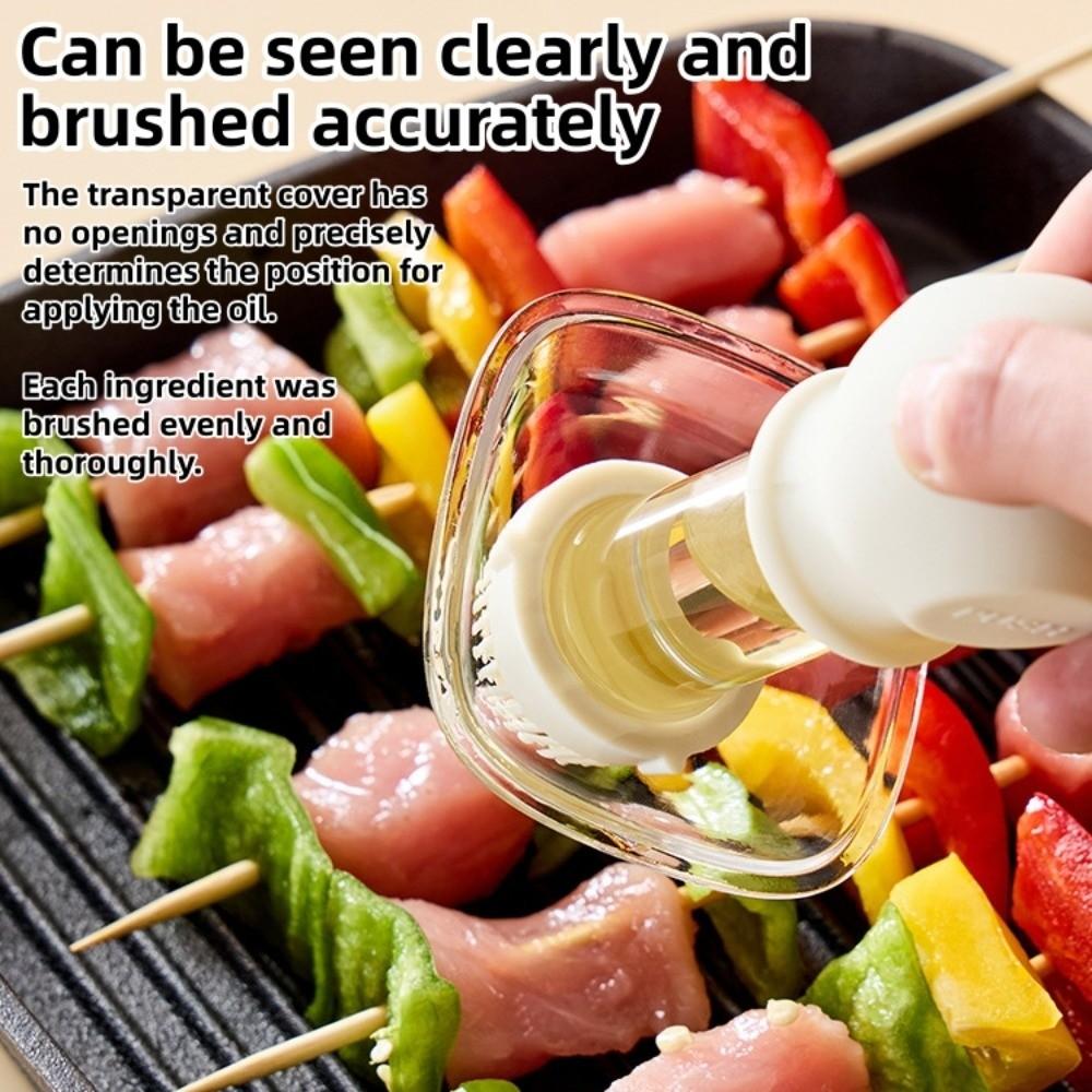 Food Grade 2 in 1 Oil Dispenser Brush 230ml Oil Pot Easy To Clean Oil Bottle  Baking