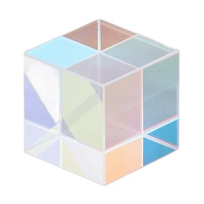 Dichroic Cube Prism Colorful Glass Cube Prism for Physics Teaching Research Decoration Art Education 18x18x18mm
