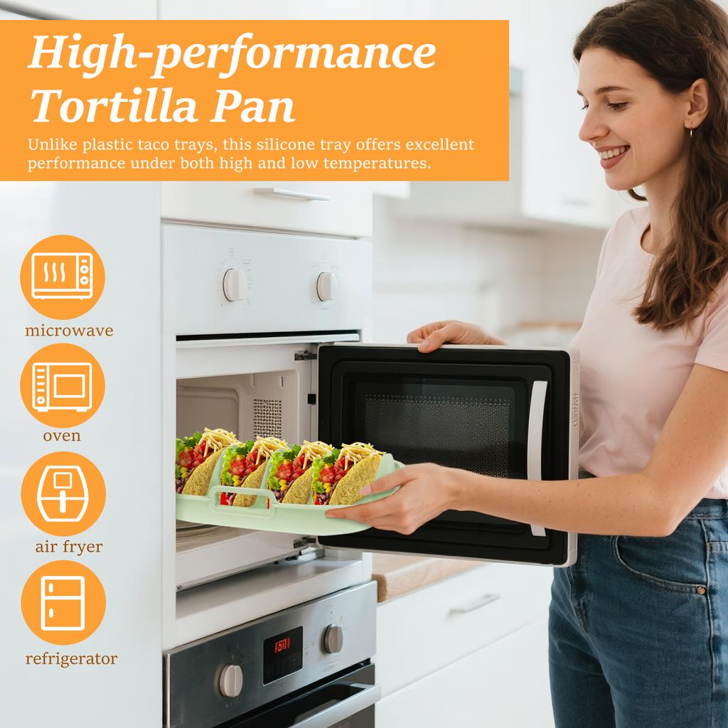 2Pcs Taco Holder Mexican Pancake Rack Corn Tortilla Stand with Divider and Groove Stackable Kitchen Food Plate Tray