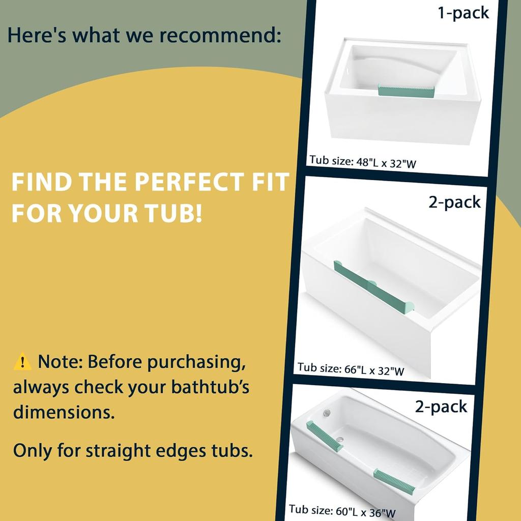 Paquete De 2 Protectores Contra Salpicaduras Para Bañera – Protector De Salpicaduras De Agua De Silicona Con 4 Ventosas, Soporte Para Juguetes De