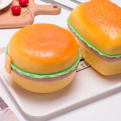 Hamburger Shape Lunch Box Double Layer Cute Burger Bento Box Food Container Set