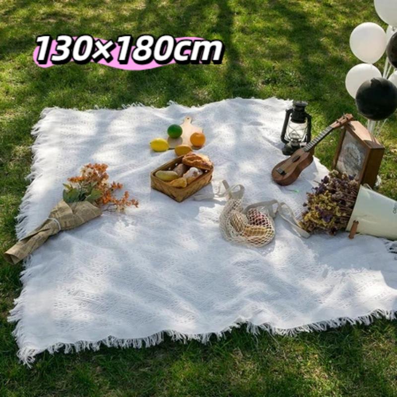 Machine Washable Woven Camping Picnic Blanket Durable Non-Stain Mat Sofa Cover Tablecloth for Outdoor Patio Yard Use