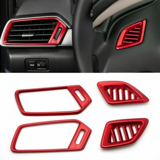 Red Interior Dashboard Air Vent AC Outlet Cover Trim Fits For Honda Accord 18-22