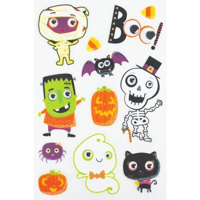 Stickers - Halloween - Lot de 12 - Multicolore - Enfant - Mixte