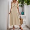 Women's Summer Sleeveless Halter Dress Loose Comfortable Peplum Daily Casual Skirt