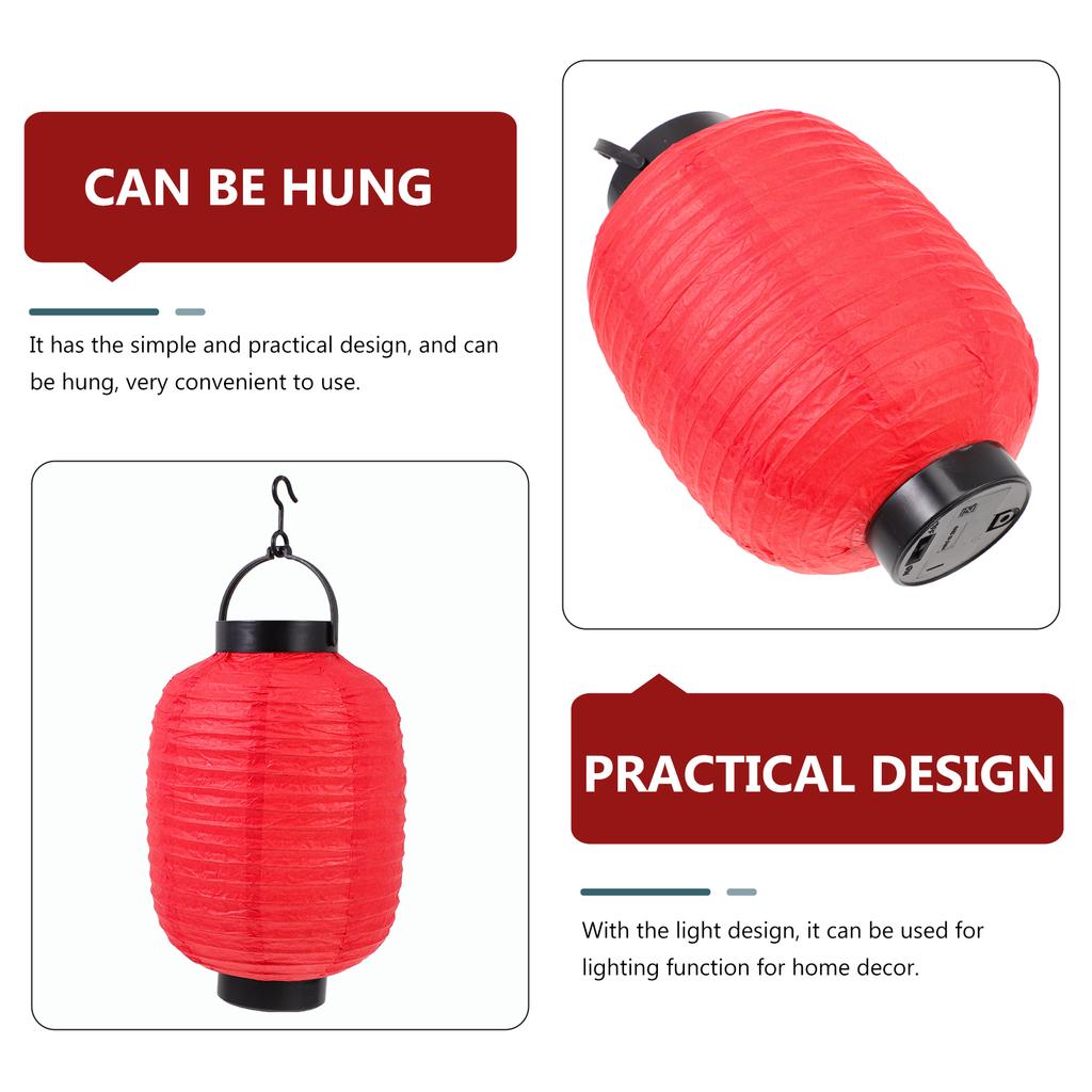 1pc Folding Lantern With Light Decorative Paper Hanging Lamp For Party Wedding Baby Shower Diy Design Festival Home Decor