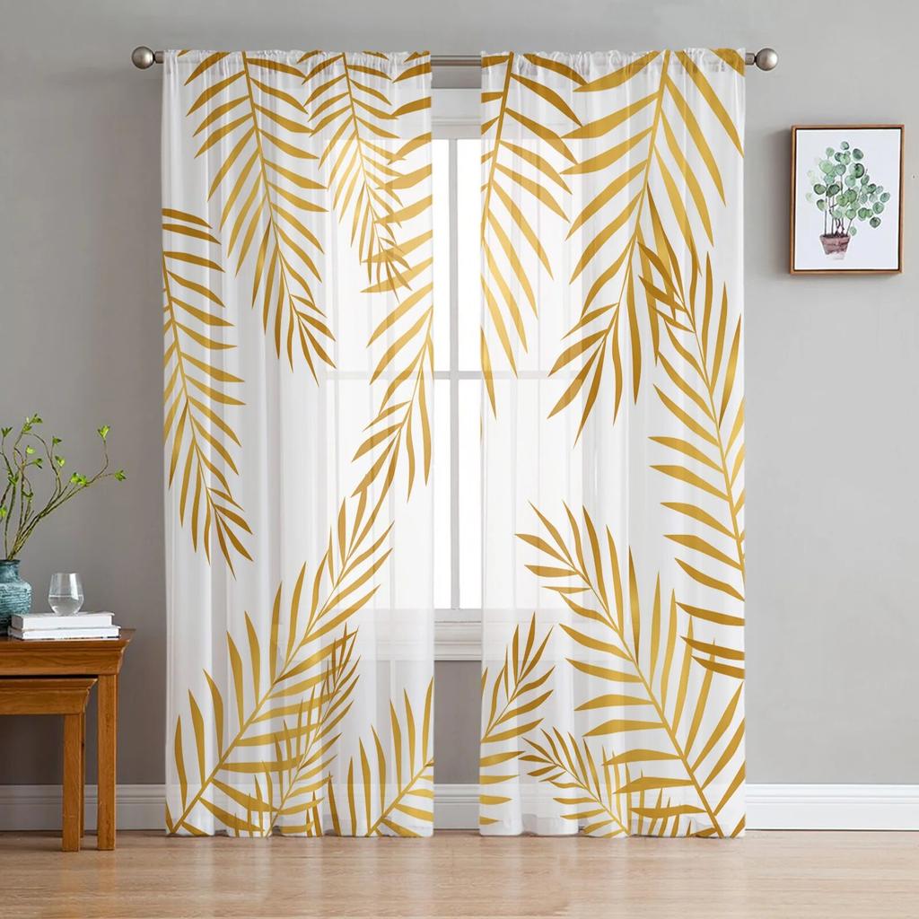 Tropical Plant Decoration Sheer Curtains Window Curtains For Living Room Bedroom Blinds Kids Room Home Decor