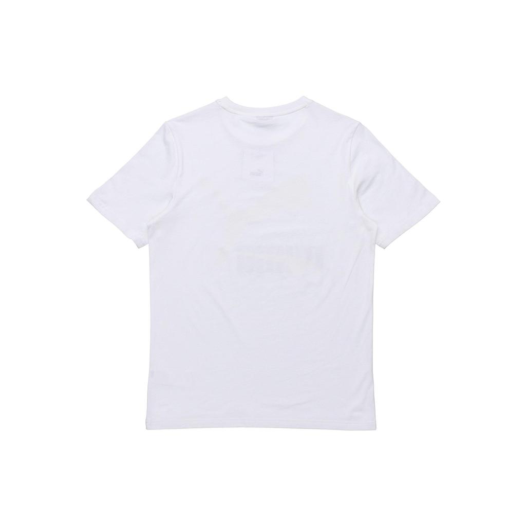 Puma Sporty Casual Foil Logo Print Crew Neck T-Shirt Men Tops White 532280-02