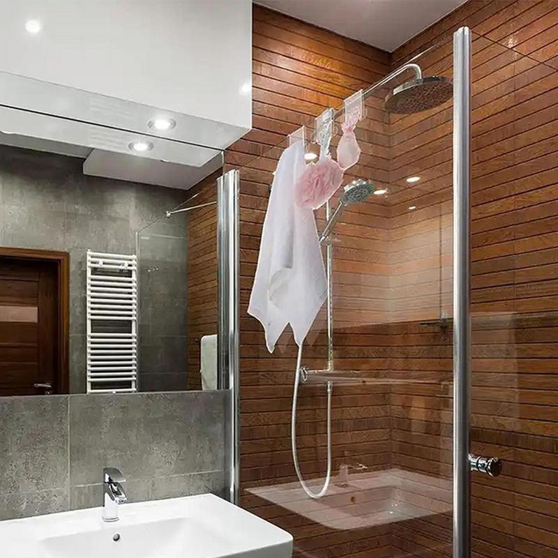 Shower Towel Hooks For Glass Shower Door Towel Hanger Space-Saving Storage Tool For Robes Washcloths Towels And Clothes
