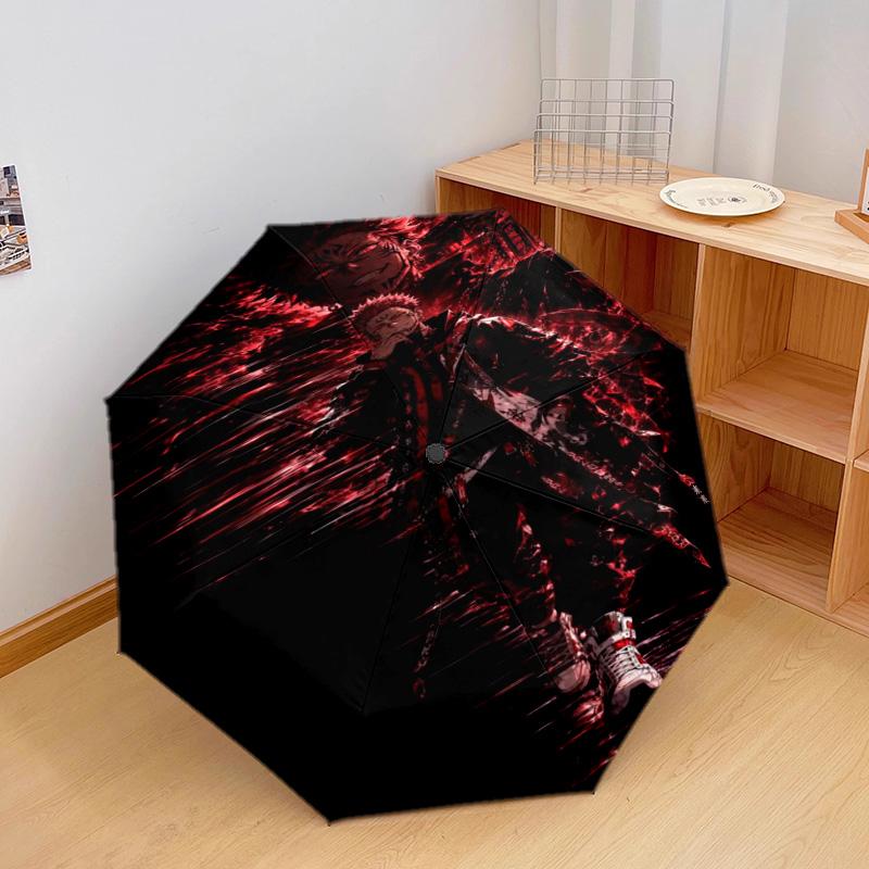 1PC Jujutsu Kaisen Automatic Umbrella - Suitable Travel Outdoor Portable Umbrella Birthday Gift Daily Essentials