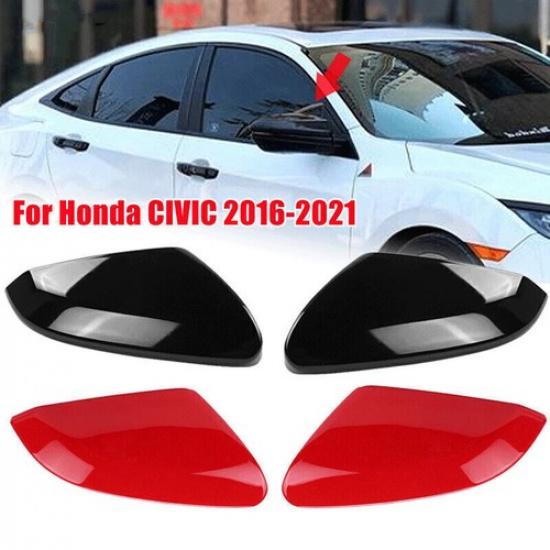 2X For Honda CIVIC 2016-21 Side Car Rearview Mirror Cover Trim Cap Replacement
