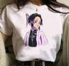 Kawaii Casual Anime Demon Slayer Kimetsu No Yaiba Graphics Female T-Shirt Summer Loose Blouse White Tees O-Neck Women Goth Tops