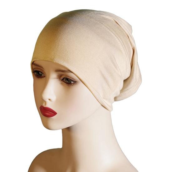 Headscarf Hat Mercerized Cotton Soft Breathable Wrinkle-Resistant Fabric Elastic Comfortable Fit Turban Hat Daily Wear