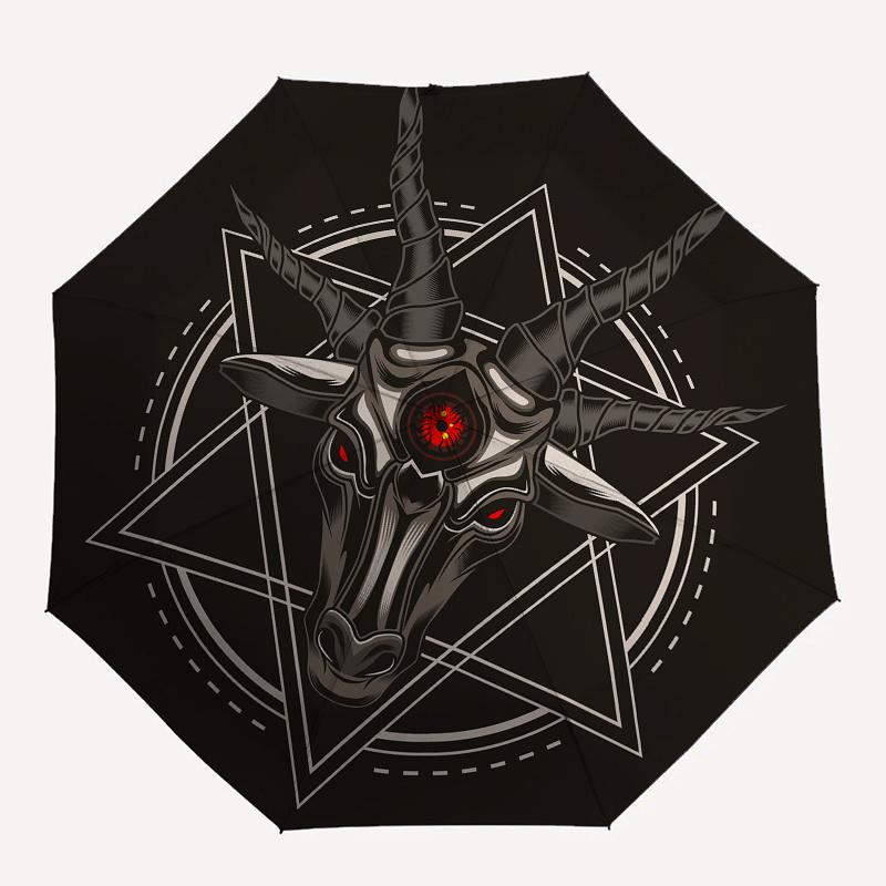 Devil Horns: Cool Graphic Design for T-ShirtsUmbrella, Portable 3-Fold Compact Umbrella,Christmas Gift ES508