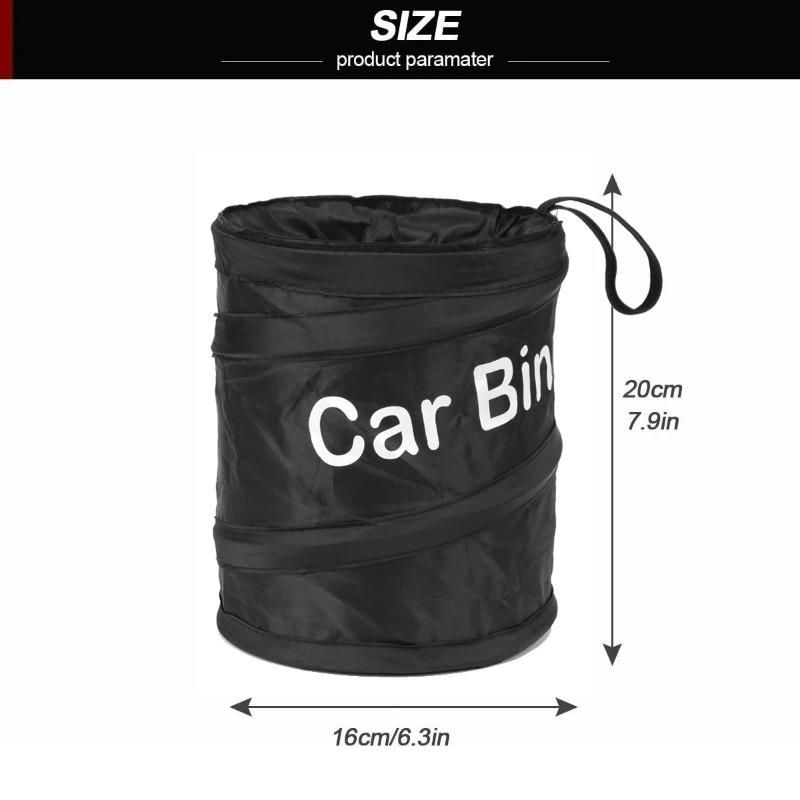 Foldable Black Car Trash Can, Large Capacity Oxford Cloth, Garbage Basket, Dirty Clothes Basket, Toy Storage Bucket  Car Storage