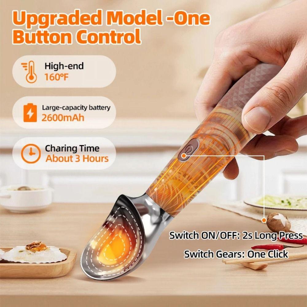 Vodotěsná elektrická naběračka na zmrzlinu USB dobíjecí naběračka na zmrzlinu Servírování zmrzliny