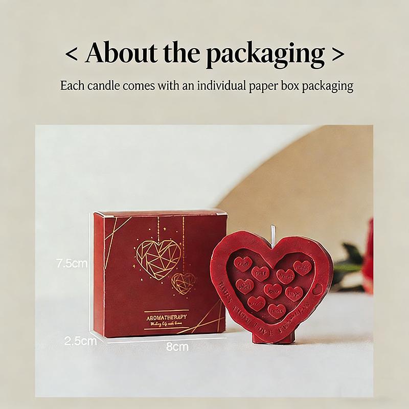Romantic Love Candles Heart Shaped Scented Candle with Gift Box for Valentine's Day Proposal Anniversary Wedding Party Decor