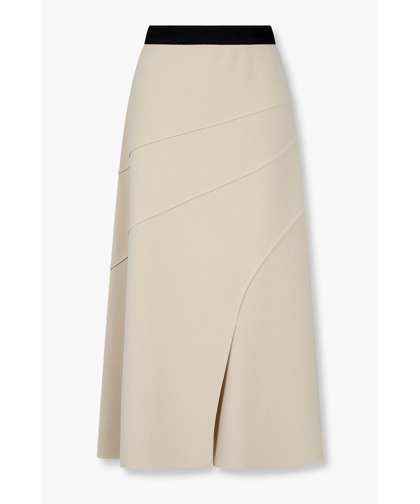 Bobeu Line Detail Flare Skirt_Light Beige_7156335002
