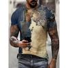 American cartoon gradual change color printing short-sleeved crew neck t-shirt, summer new loose versatile casual top