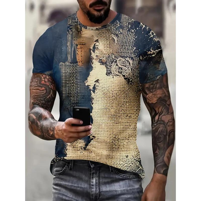 American cartoon gradual change color printing short-sleeved crew neck t-shirt, summer new loose versatile casual top