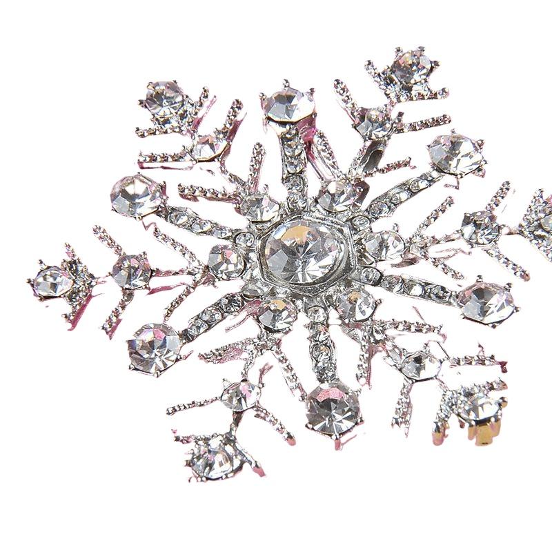 Fashion Luxury Rhinestone Snowflake Brooches For Women Clothing Coat Jewelry Accessories Gifts