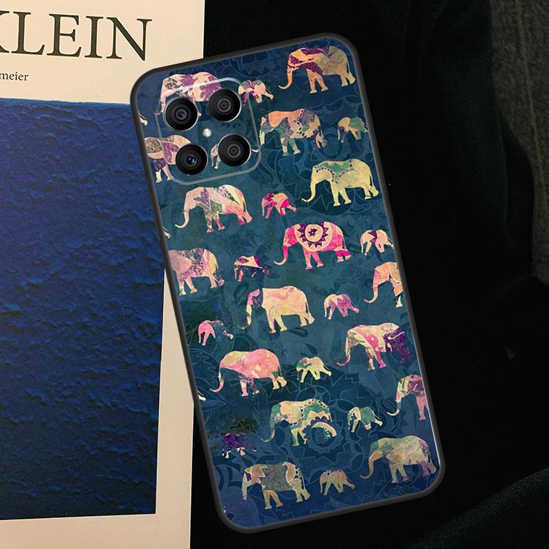 Cute Baby Elephant Case For Honor X8b X9b X9a X8a X8 X9 X9c 50 70 90 Lite Honor 200 Lite Magic 5 6 7 Pro Cover