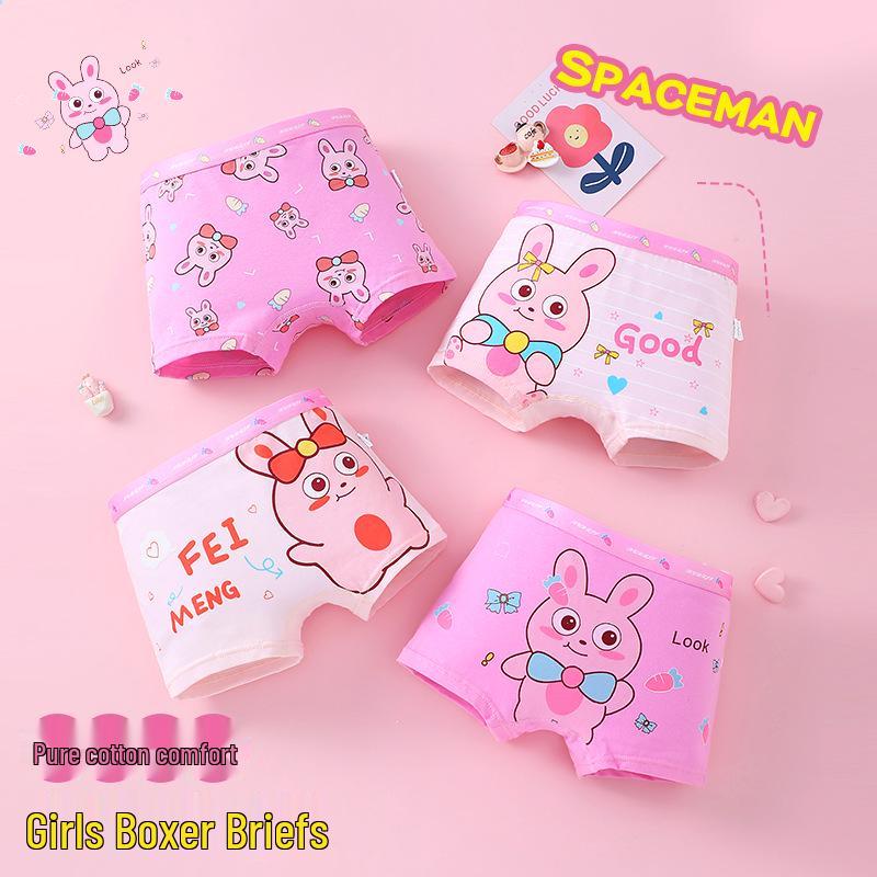 Girls' Pure Cotton Boxer Briefs - Comfortable, Non-Pinching Underwear for Children