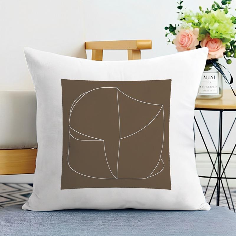 Coffee Color Printed Decorative Pillowcase Bedroom Living Room Square Cushion Pillowcase