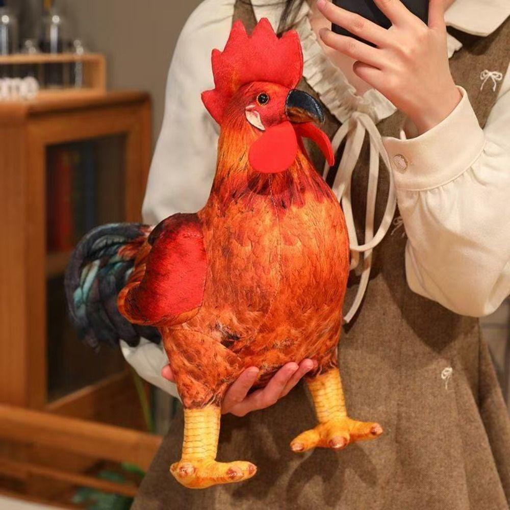 30/48cm Chicken Stuffed Toy Cute Game Stuffed Doll Simulation Rooster Plush Toys  Home Decor