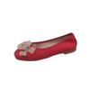 Fashion Flat Single Shoes Women Fashion Square Head Shallow Mouth Fabric Flower Soft Sole Anti-slip Wear-resistant Low-top Shoes