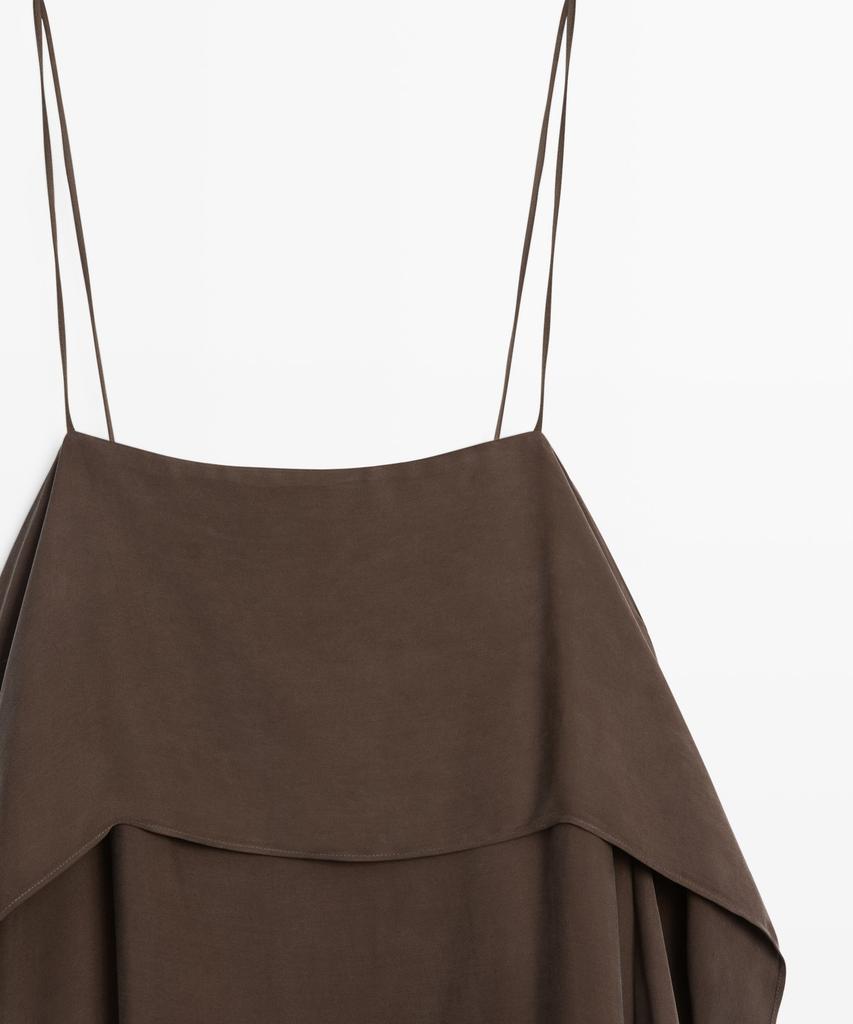 Masimodutti Ruffle Detail Strap Mini Dress