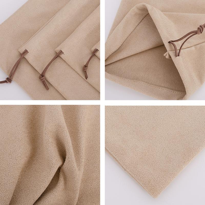 Suede Drawstring Storage Bag Reusable Gift Pouch for Jewelry Handbag Electronics Dustproof Pouch for Travel Organizer