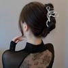 Bun cliphair clipofficesimplehair accessoryhair holderpopularKorean stylestylishgiftfor ladieslarge sizeofficehair ornamentclip (silver ribbon design)
