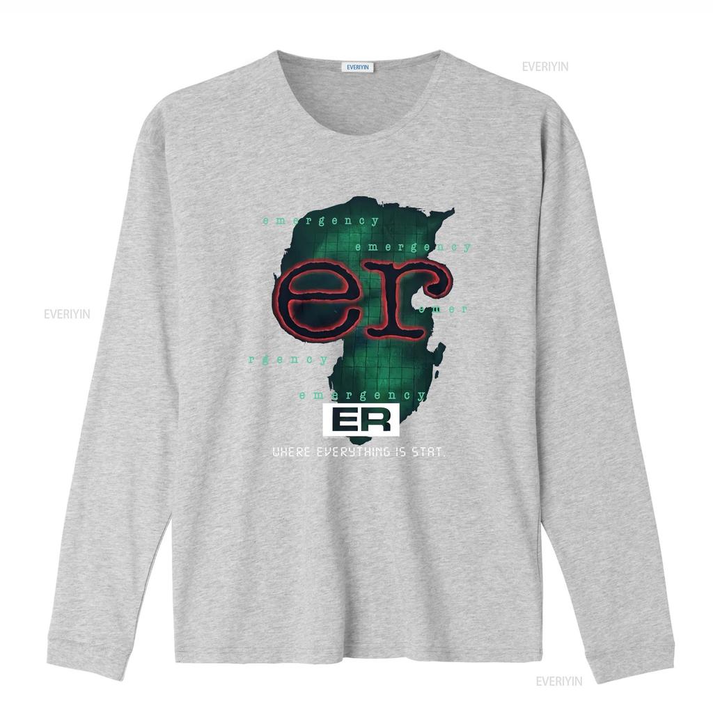 Tricou TV Show de Urgență ER Bumbac Negru Adult S XL UB vintage Spălat Confortabil Versatil streetwear modă grafic