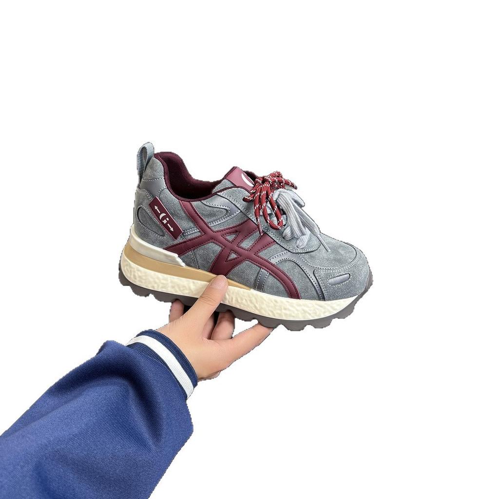 Damen Herbst neue atmungsaktive Sportschuhe mit innerer Erhöhung, vielseitige Plateau-Freizeitschuhe