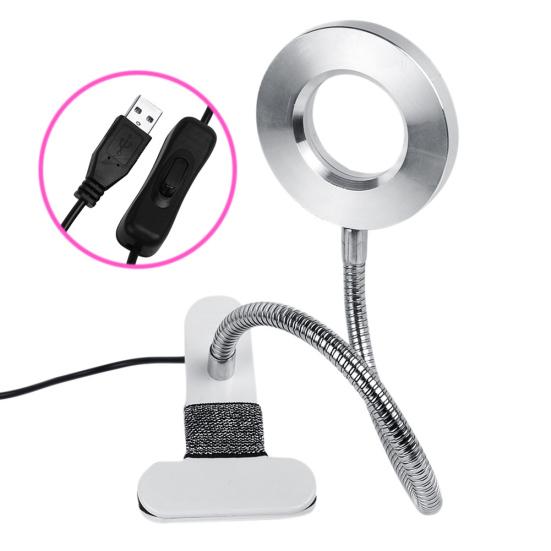 

Полый круглый регулируемый зажим для лампы для татуировки USB светодиодный осветитель для макияжа