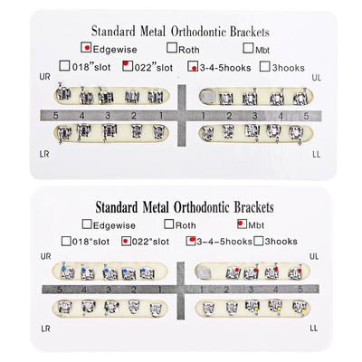 10 Packs Metal Dental Teeth Orthodontics Brackets Braces 022slot 345hooks