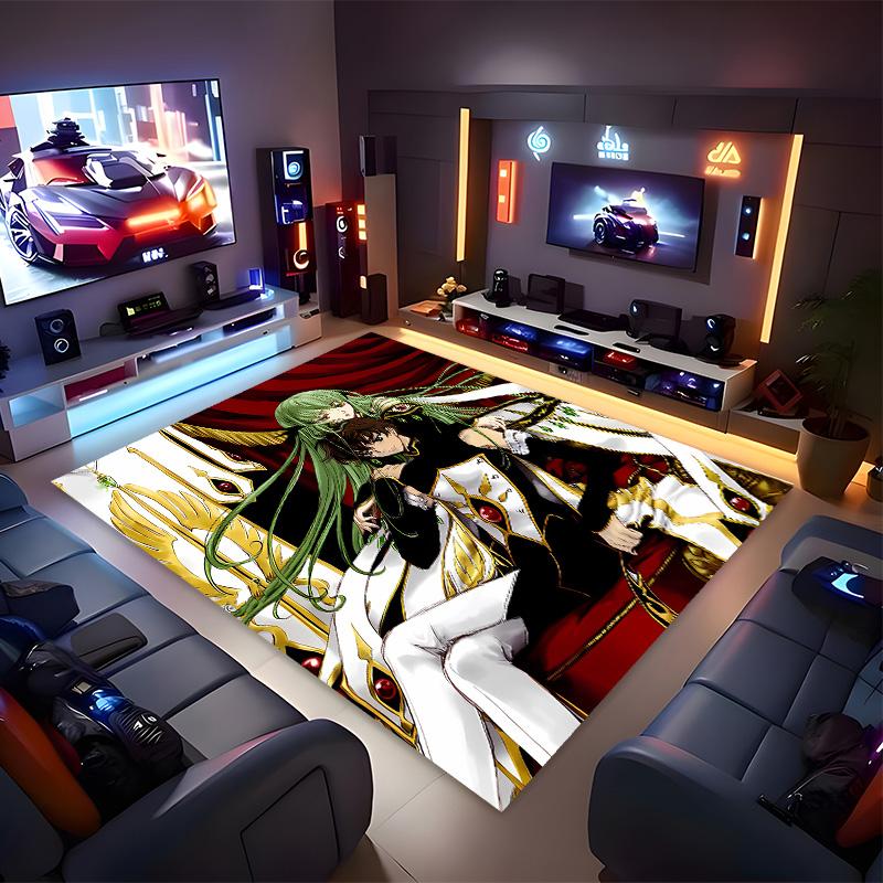 Anime Code Geass Printed Absorbent Washable Carpet,Non-Slip Bathroom Mats,Kitchen Rugs,Living Room Entrance,Camping Picnic Rugs