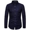 Slim Printing Fashion Leisure Time Large Size Simplicity Wave Point Comfort Versatile Lapel Men's Shirts Autumn Winter
