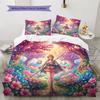 One Piece Luffy Pattern Bedding Quilt Set Quilt Cover Pillowcase Home Decoration Birthday Gift (1 * Duvet Cover + 2 * Pillowcase, Without Core)