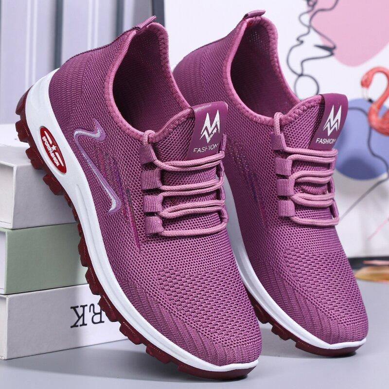 Jianbu shoes  autumn new fly-woven mesh elderly shoes women's soft-soled casual shoes gifts